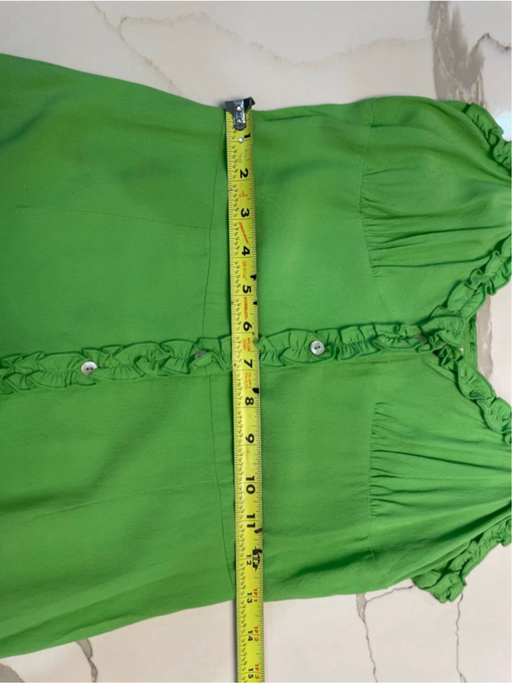 Wilfred Green Lealia Babydoll Milkmaid Button-Front Midi Dress Size 2 Ruffle - Picture 8 of 9
